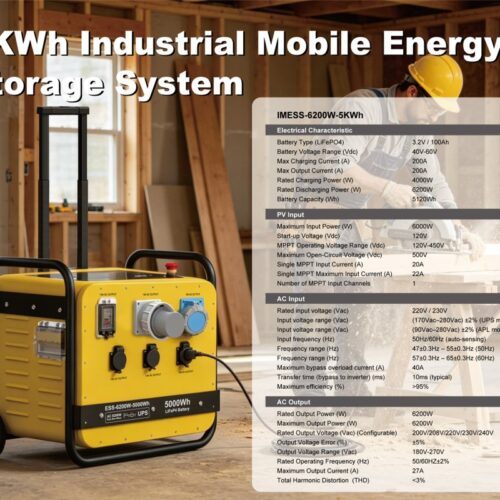 5000Wh Portable Home Power Station – Yellow - Outdo...
